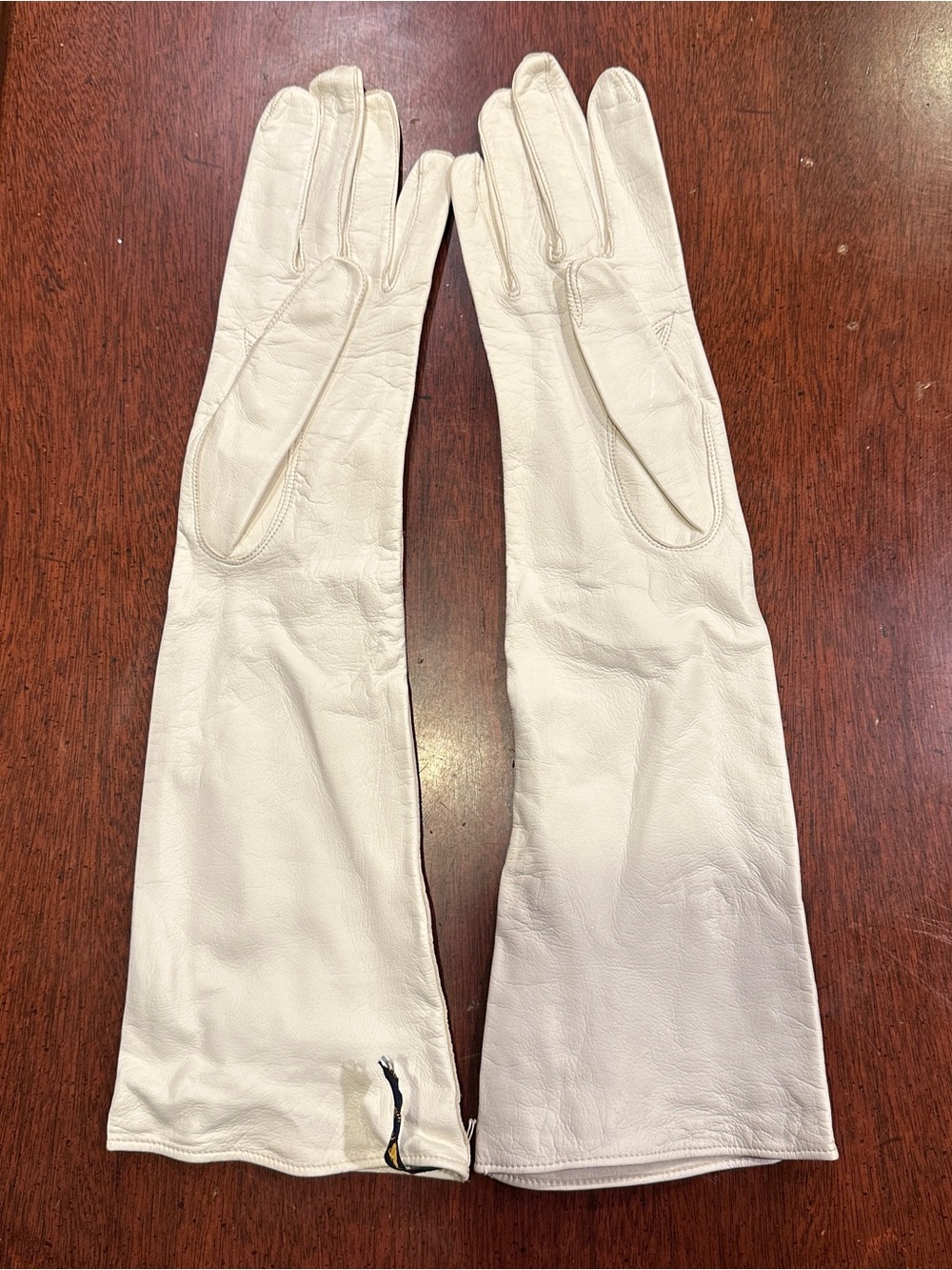 White kid leather gloves